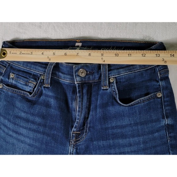 7 For All Mankind Cropped Gwenevere Size 27 Ankle Low Rise Straight Womens Jeans - Picture 10 of 16